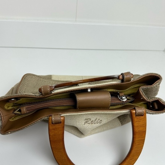 Relic Fossil Vintage Style Wood Handle
Canvas Handbag Boho Beachy - Picture 5 of 11